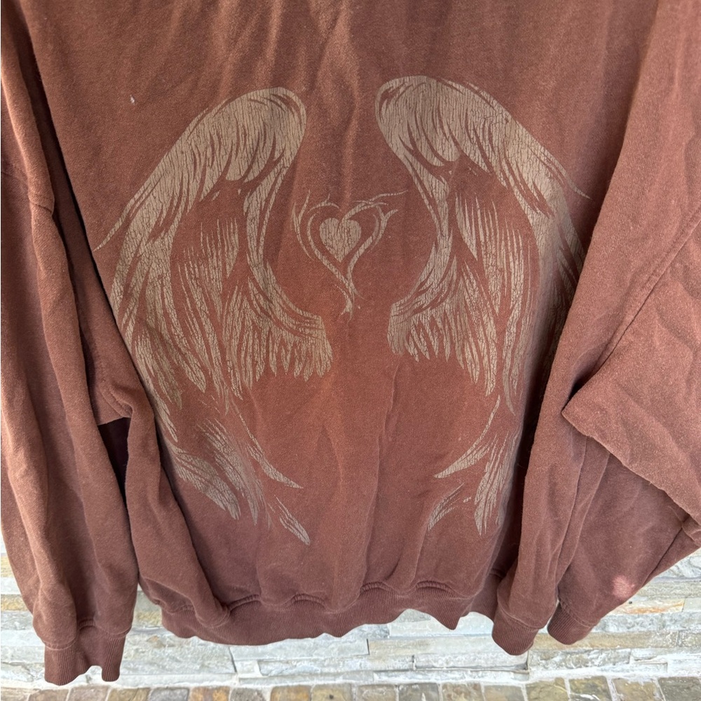 Divided by H&M Brown Hoodie with Wing Design - Picture 3 of 6
